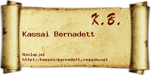 Kassai Bernadett névjegykártya
