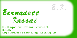 bernadett kassai business card